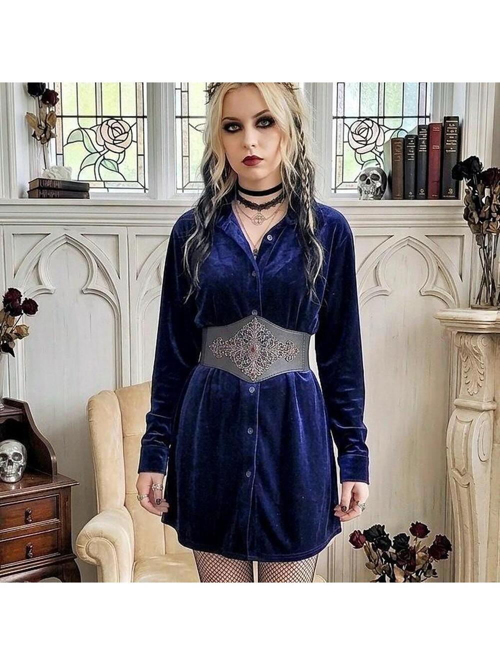 Soft Surroundings Women's Blue and Navy Dress